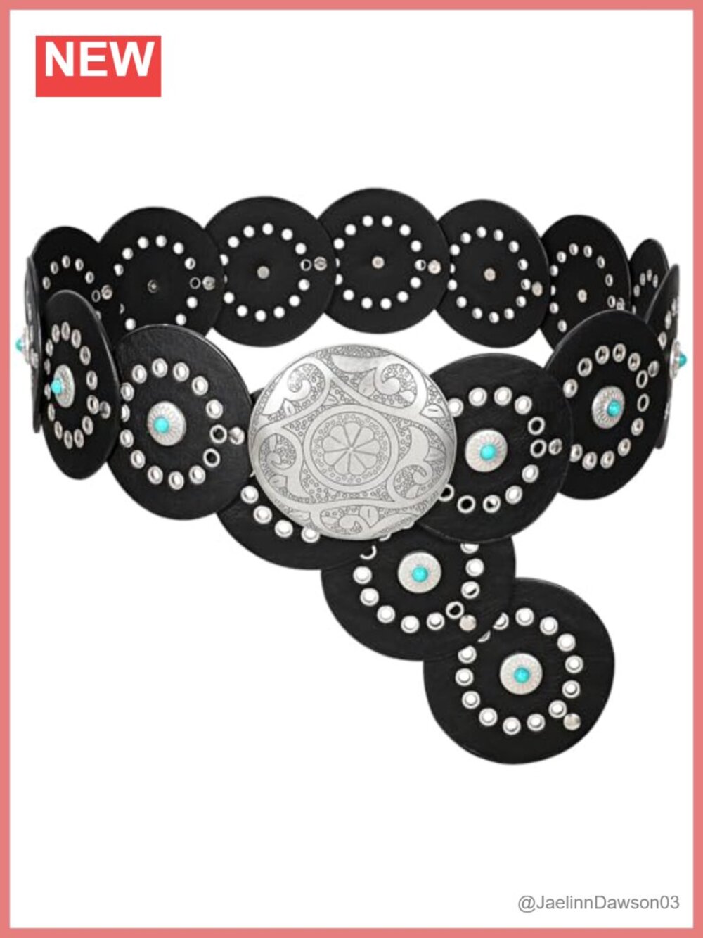 Western PU Leather Wide Waist Belt Cowgirl Concho Boho Dress